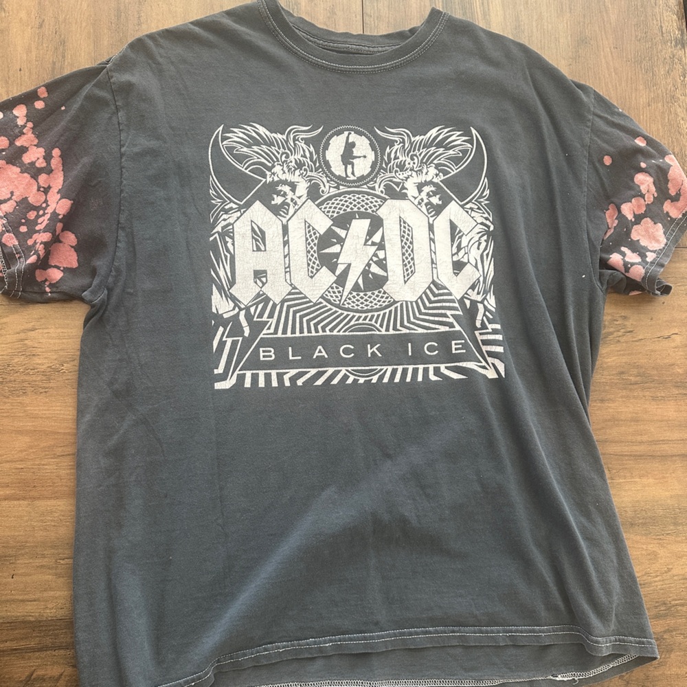 AC/DC Charcoal Tee with White Print
